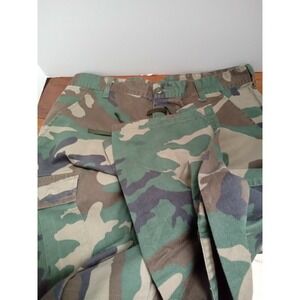 Mens Woodland Camo Cargo Pants Military Tactical Trousers‎ Medium Regular Green